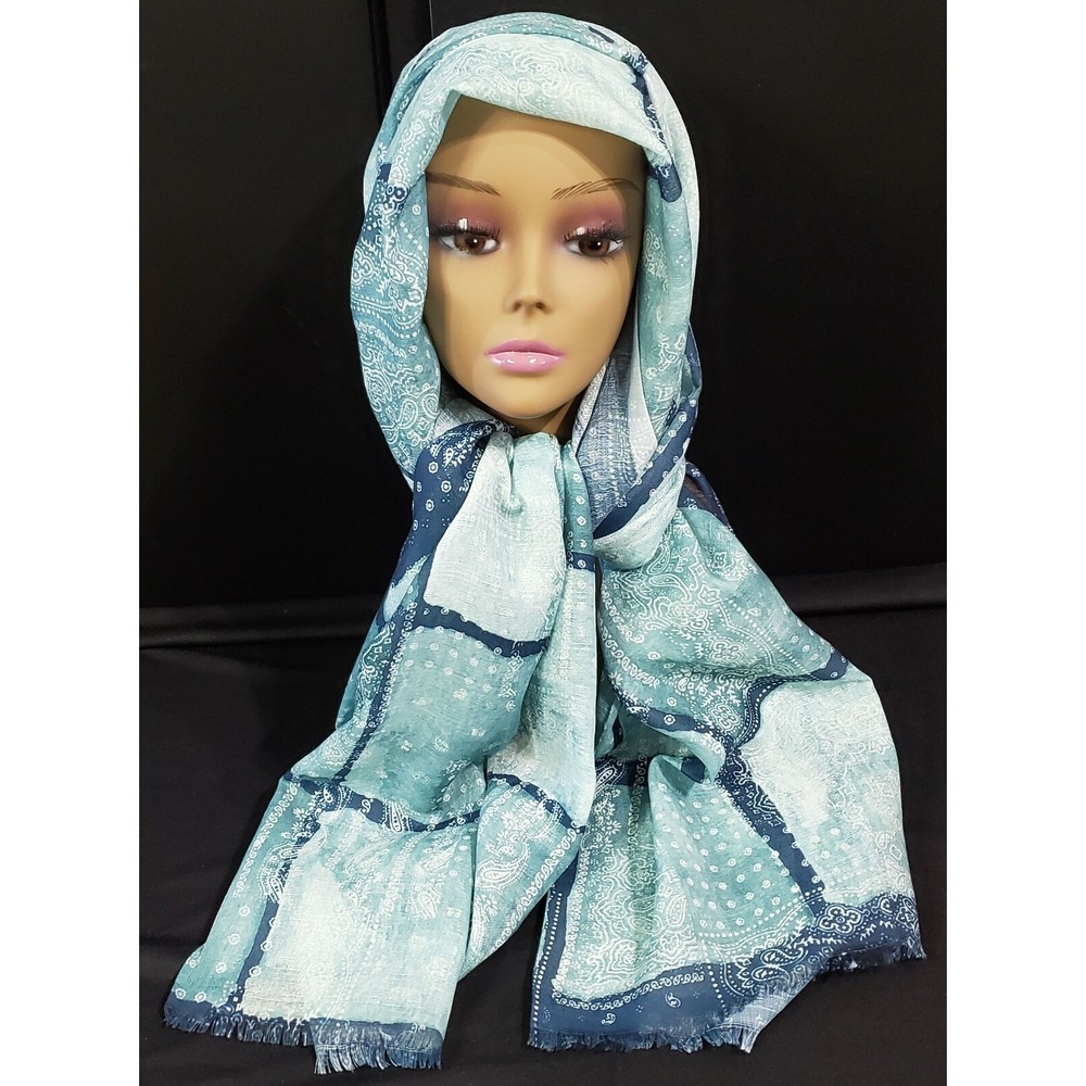 Sehr-i Sal Istanbul Turkish Turkey Green & Blue Muslim Hijab‎ Head Scarf 72"x30"